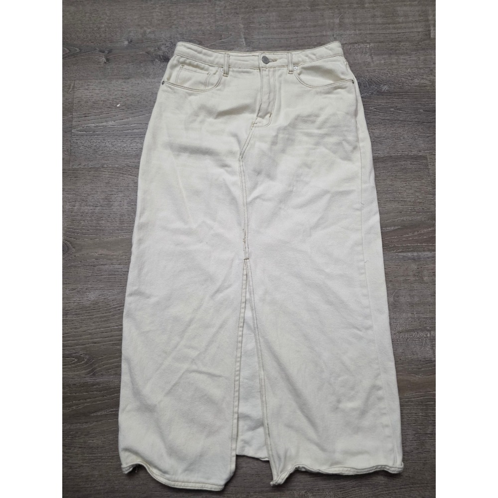 Blank‎ NYC Cream Denim Maxi Skirt  Cotton Size M-L